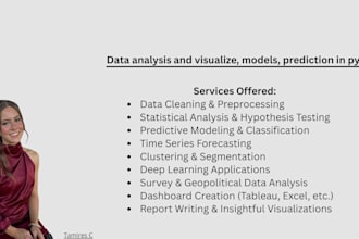 data analyst and visualize, models, prediction in python