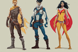 create scifi, fantasy, superhero character design