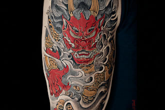 create your japanese custom tattoo design and illustration