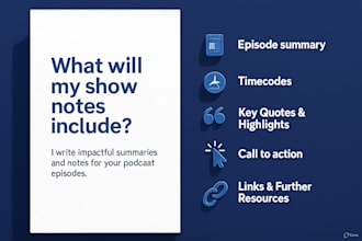 write engaging and SEO optimised podcast show notes for your episodes