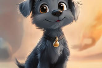 draw cartoon disney style pet portrait