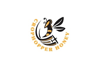 design stand out honey bee and spray plane logo