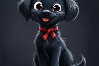 pet portrait into cute disney style