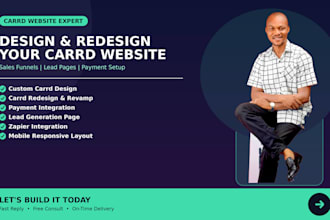 design or redesign a responsive carrd website with payment integration
