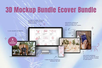 design ecover bundle, digital product mockup and ebook cover