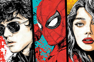 draw you into superhero comic book pop art cartoon