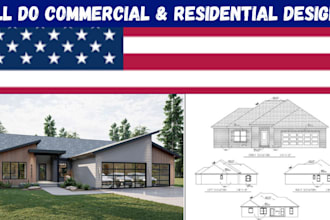 do residential commercial building permit with architecture, mep, hvac, electric