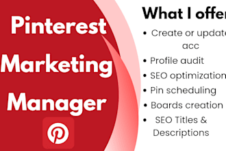 be your pinterest marketing manager for organic growth