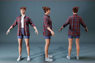 create 3d character modeling, metahuman, hair, nft avatar for unreal or daz 3d