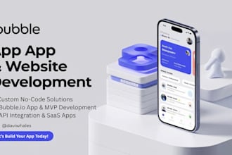 build bubble io website saas, bubble mvp API integration, web app uiux developer
