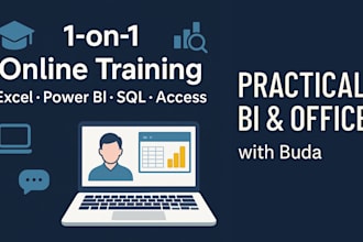 teach you excel, power bi, sql or access in private online sessions
