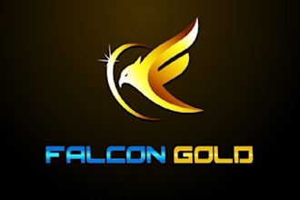 design popular unique falcon gold logo