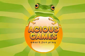 design awesome mascot vibrant logo for acious games