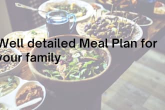 design a well detailed meal plan for you and your family