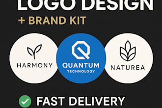 design a modern minimalist logo with full brand identity kit