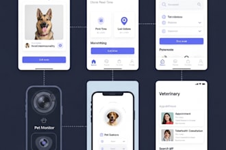 develop ai pet care app, pet tracking app, pet monitor app, veterinary app