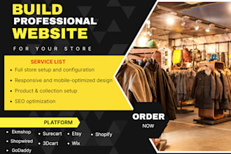 build ekmshop shopwired surecart 3dcart website design shopify wix godaddy etsy
