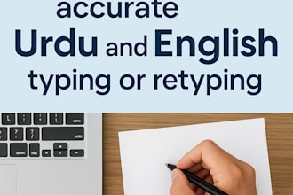 do fast and accurate urdu and english typing or retyping