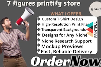 create print on demand t shirt designs for printify printful merch by amazon