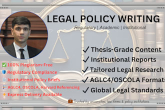 legal policy analysis, compliance reports and institutional papers