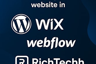 design a responsive website in wordpress, wix, or webflow