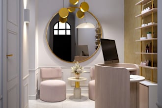 refurbish 3dluxury spa interior,beauty salon,cgi furniture,barber shop rendering