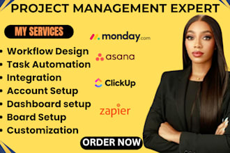 setup automation and integration on monday com clickup asana zapier monday crm