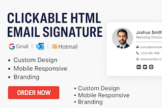build clickable HTML email signature for gmail outlook hotmail etc