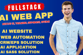 build ai web app, nextjs 15, tailwind, supabase, full stack developer, css, crm