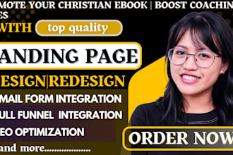 build a landing page for your christian book, coaching program, courses