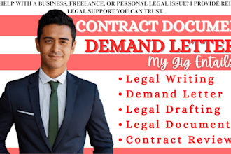 review your legal contracts and draft demand letters