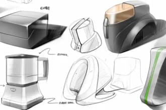 design product concept sketches 3d models and industrial designs