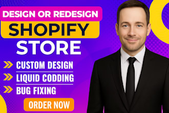 design, develop custom shopify website, shopify clone, bug fix, liquid coding
