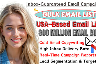 send 800 million usa active email, bulk email campaign, to inbox, sms campaign