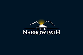 design a modern custom narrow path outdoor mountain logo