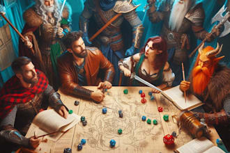 do a dnd party art and d and d character for you