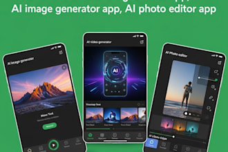 build ai video generator app, ai image generator app, ai photo editor app