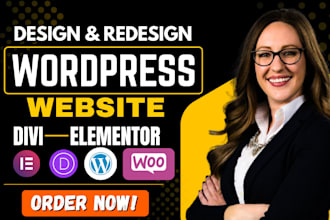 design wordpress ecommerce website using elementor, divi with wordpress seo