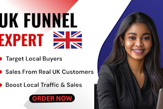 create a uk geo targeted sales funnel or ad campaign that drives local buyers