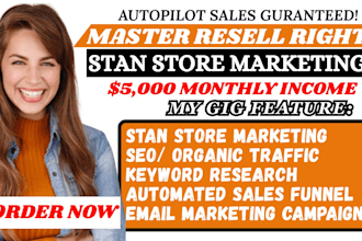 promote stan store digital course master resell right email marketing campaign