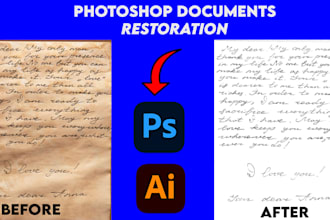 cleanup yellowing, stains restore a document or image