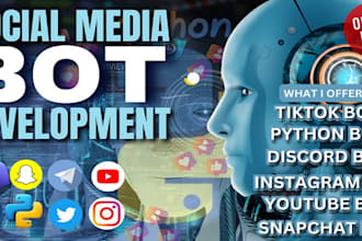 create automated social media api bot, twitter api bot, tiktok auto follow bot