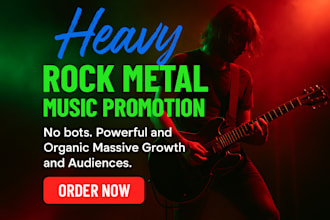 do organic heavy rock and metal music promotion and playlist pitch for audience