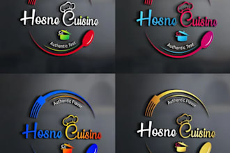 custom fast food logo burger, pizza, fried chicken and restaurant branding