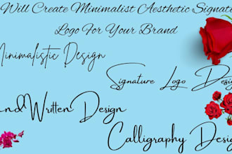 create minimalist aesthetic signature logo for your brand