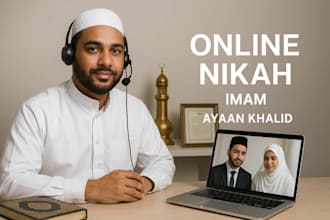 officiate your islamic wedding ceremony as your online nikah imam