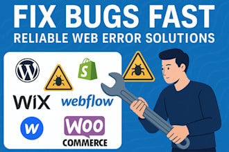fix critical bugs errors in wordpress wix webflow shopify woocommerce