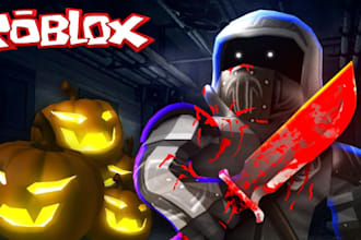 create roblox horror game with jumpscare, spooky atmostpher, dark room