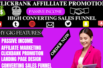 promote clickbank affiliate marketing sales funnel for passive income