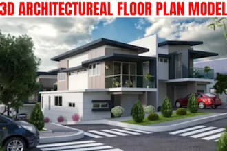 3d architecture rendering model design floor plan interior and exterior in revit